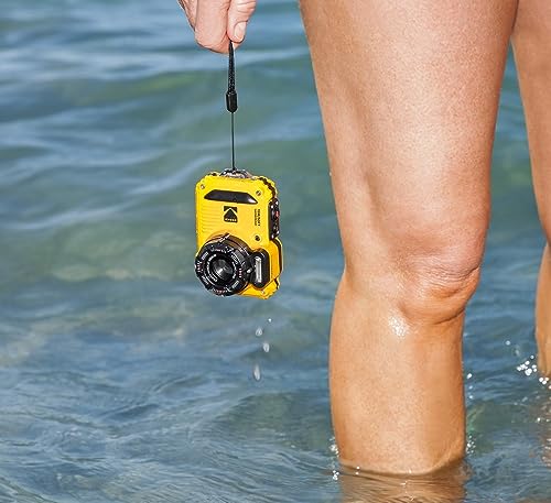 KODAK PIXPRO WPZ2 - Cámara Digital WiFi Resistente al Agua, a Prueba de Polvo, 16 MP, Zoom óptico 4X, 1080P, Full HD, Video, vlogging, LCD de 2.7 Pulgadas (Amarillo)